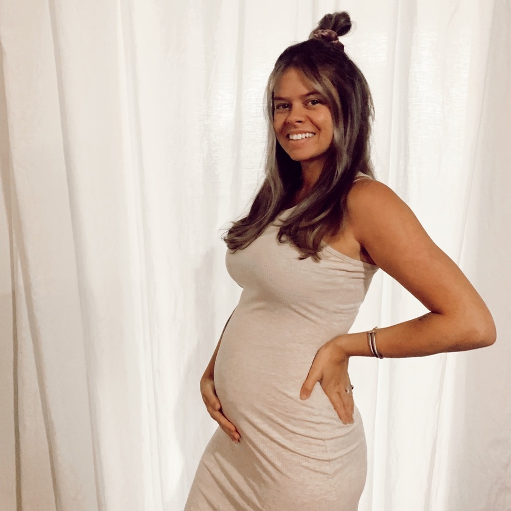 Pink blush maternity dress